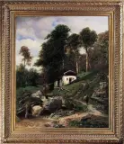 Henryk Grabiński, Pejzaż alpejski z okolic Ramsau, 1866, olej, płótno