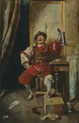 Moritz Beckerath, Przy kuflu piwa, po 1880, olej, płótno