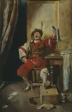 Moritz Beckerath, Przy kuflu piwa, po 1880, olej, płótno