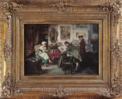 Joseph Frank, Kolekcjoner w antykwariacie, 1926, olej, płótno
