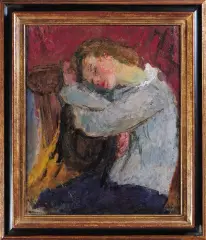 Eugeniusz Eibisch, Śpiąca Dziewczyna, przed 1939, olej, płótno