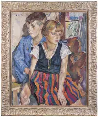 Mela - (Melania Mutermilch) Muter, Dwoje dzieci, 1918, olej, płótno