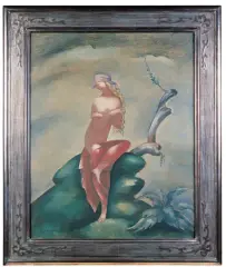 Eugeniusz Zak, Akt na tle pejzażu, ok. 1922, olej, płótno