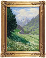 Maria Luft, Krajobraz z widokiem na Trettachspitze, 1921, olej, płótno