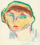 Marek Chaczyk, Głowa, pastel, papier kremowy