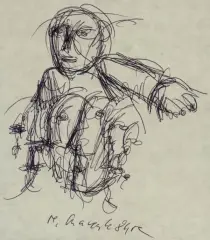 Marek Chaczyk, Ludzie, 1984, długopis, papier kremowy