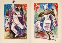 G. de la Torriente, Tancerz i tancerka w Rio, 1957, akwarela, gwasz, ołówek, papier