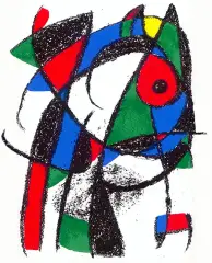 Joan Miró, Kompozycja, litografia barwna, papier