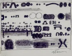 Szkic do obrazu by Jan Tarasin, długopis, papier, sold Feb 2005