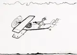 Henryk Tomaszewski, Porwanie samolotu, 1983, tusz pióro, papier kremowy