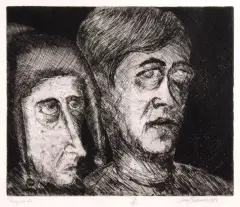 Jerzy Piotrowicz, Przyjaciele, 1984, akwaforta, papier