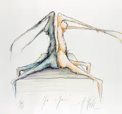 Ja i Ja by Alicja Wahl, 1991, tusz pióro, akwarela, papier, sold Dec 2004