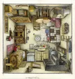 Habitat by Jacek Yerka, 2001, kredki, ołówek, papier, sold Dec 2004