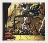 Jacek Yerka, Jeźdźcy chaosu, 1996, serigrafia barwna, papier