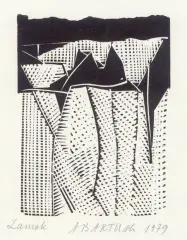 Andrzej B. Bartczak, Zamek, 1979, linoryt, papier