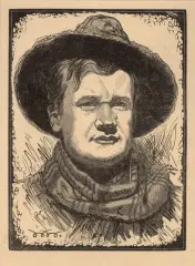 Wacław Waśkowski, Autoportret, drzeworyt, papier