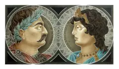 Andrzej Heidrich, Jan III Sobieski i Maria Kazimiera, akwarela, papier