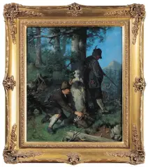 Peter Krämer II, Na polowaniu, przed 1900, olej, płótno