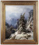 Adolf Chevalier, Droga na przel. Św. Gotharda w Alpach, ok. 1870, olej, płótno