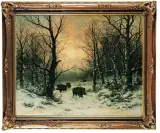Friedrich Josef Heydendahl, Dziki w lesie, 1900, olej, płótno