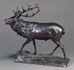 Karl Sterrer, Jeleń, ok. 1880, brąz patynowany