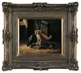 Carl Oswald Rostosky, Wspólny posilek, 1862, olej, deska
