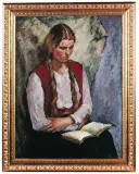 Bertold Piotr Oczko, Czytająca, po 1930, olej, sklejka