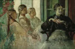 Jacek Malczewski, Lekcja historii, 1916, olej, płótno