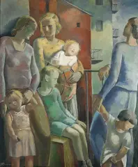 Wacław Borowski, Na balkonie, ok. 1930, olej, płótno
