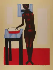 Jerzy Nowosielski, Akt z miednicą, 1999, serigrafia barwna, papier