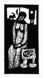 Jerzy Duda-Gracz, Matka z dzieckiem, 1964, drzeworyt, papier