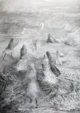 Anna Mizeracka, W pogoni za wiatrem, 1975, tusz pióro, papier