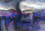 Ryszard Miłek, Pejzaż fantastyczny, pastel, papier