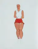 Gimnastyczka by Jerzy Nowosielski, 1955, tusz, gwasz, ołówek, papier, sold Nov 2004