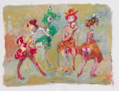Otto Axer, Tańczące, monotypia, papier