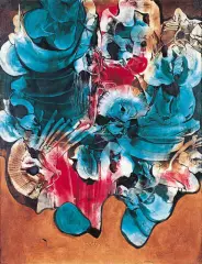 Alfred Lenica, Rozkiełznana zabawa, 1971, olej, płótno