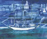 Szczecin (niebieski) by Edward Dwurnik, 1998, akwarela, papier, sold Nov 2004