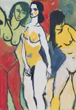 Andrzej Wróblewski, Kobiety, 1955, gwasz, tusz, papier