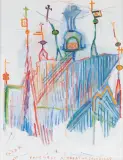 Jerzy Panek, Fragment katedry we Fromborku, 1974, olej, płótno