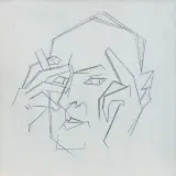 Henryk Stażewski, Autoportret z papierosem, 1948, tusz pióro, tektura pokryta gruntem
