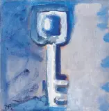 Klucz niebieski by Teresa Pągowska, 1999, olej, płótno, sold Nov 2004