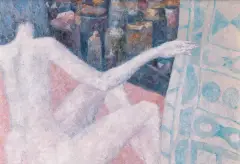 Jan Mlynarczyk, Biały akt, 1989, olej, płótno