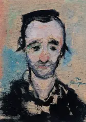 Głowa młodego Żyda by Józef Charyton, 1966, tusz pędzel, akwarela, papier kremowy, sold Nov 2004