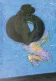 Andrzej Okińczyc, Basen, 1989, pastel, papier
