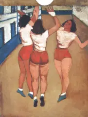 Jerzy Nowosielski, Koszykarki, 1950, olej, sklejka