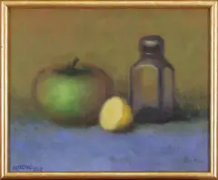 Piotr Kondrad, Martwa natura z jabłkiem, 1995, olej, płótno