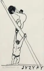 Henryk Tomaszewski, Syzyfy, 1983, tusz pióro, papier kremowy
