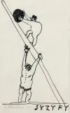 Henryk Tomaszewski, Syzyfy, 1983, tusz pióro, papier kremowy