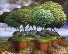 Jacek Yerka, Przepis na jabłecznik, 2004, akryl, płótno