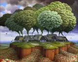 Przepis na jabłecznik by Jacek Yerka, 2004, akryl, płótno, sold Oct 2004